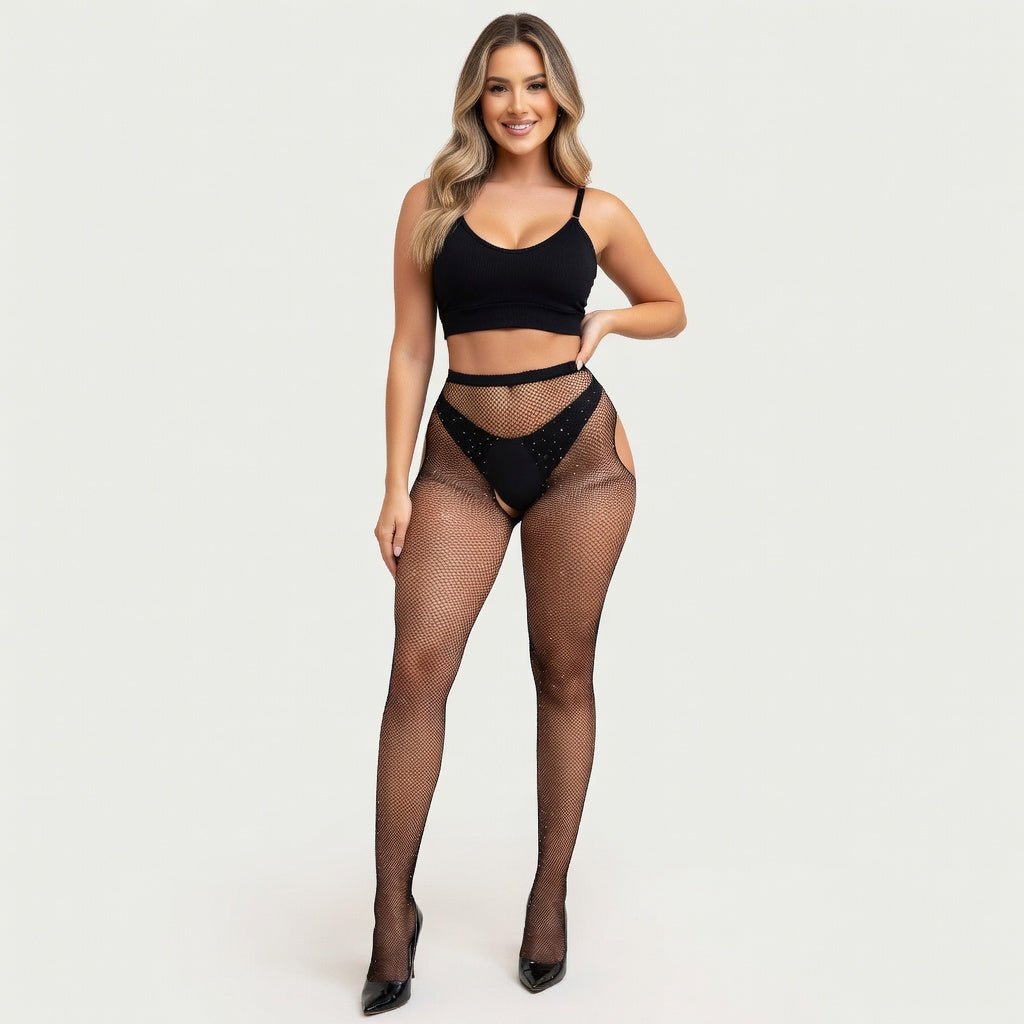Collants ouverts résille à strass OhYeah