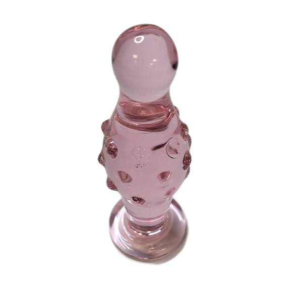 Plug en verre rose et texturé
