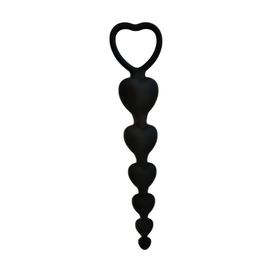 Chapelet anal coeur en silicone