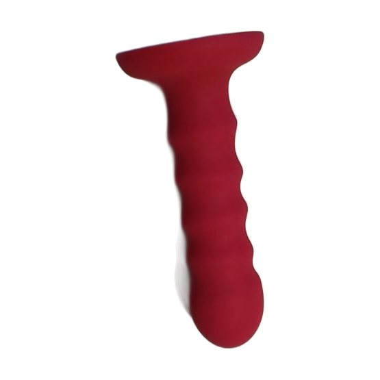 Gode ventouse silicone rouge à stries