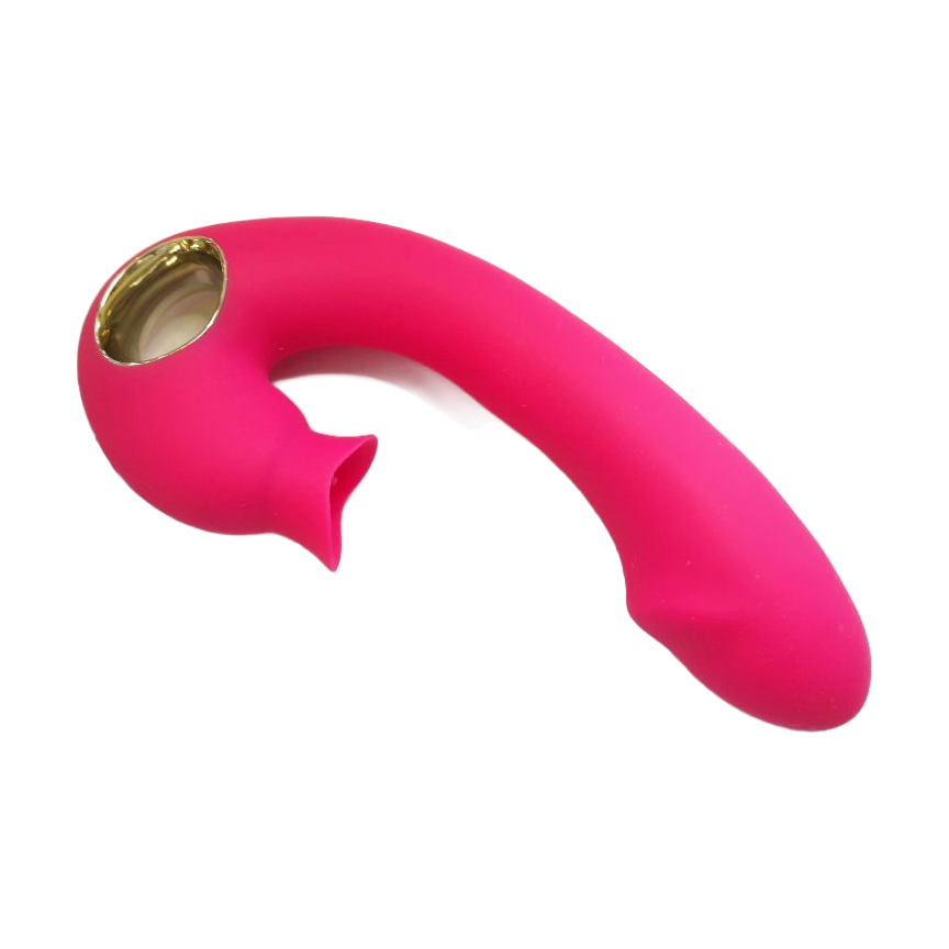 Gode vibrant  2 en 1 avec langue