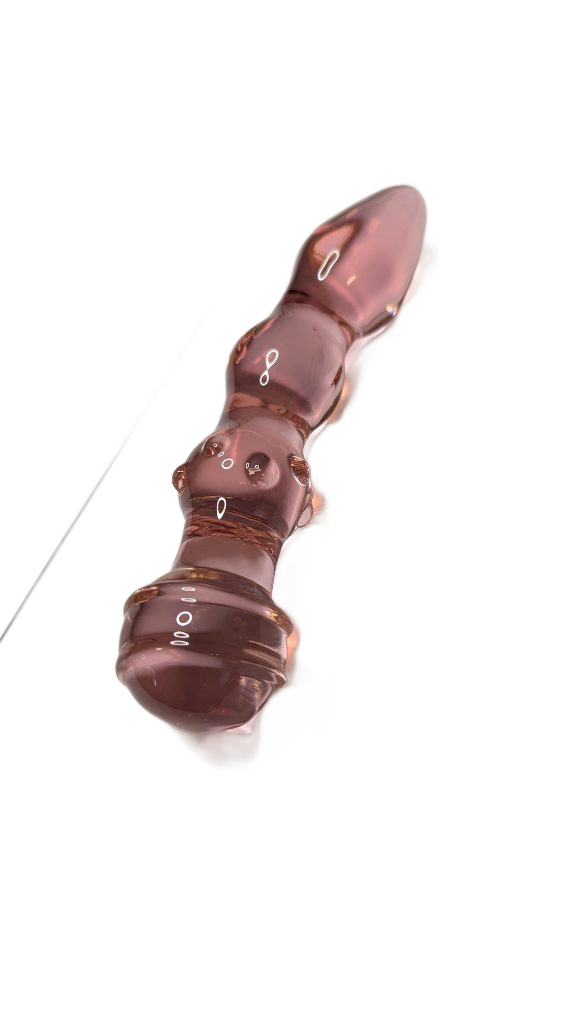 Gode en verre rose multi texture