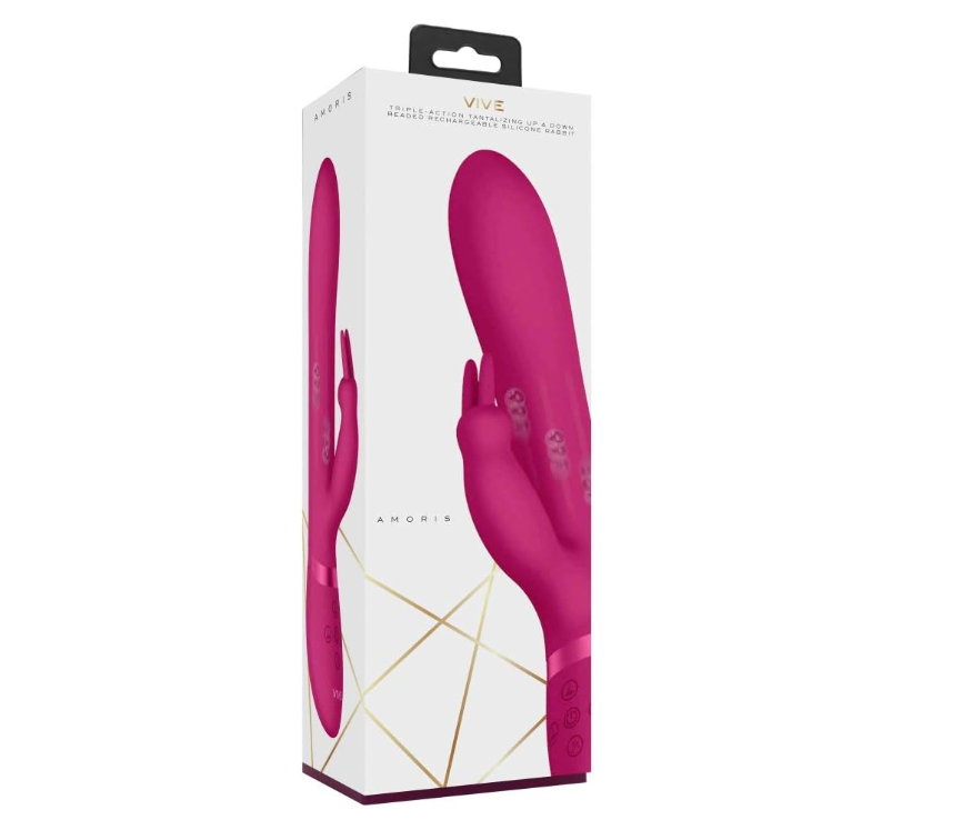 Vibromasseur rabbit à billes stimulantes, Amoris
