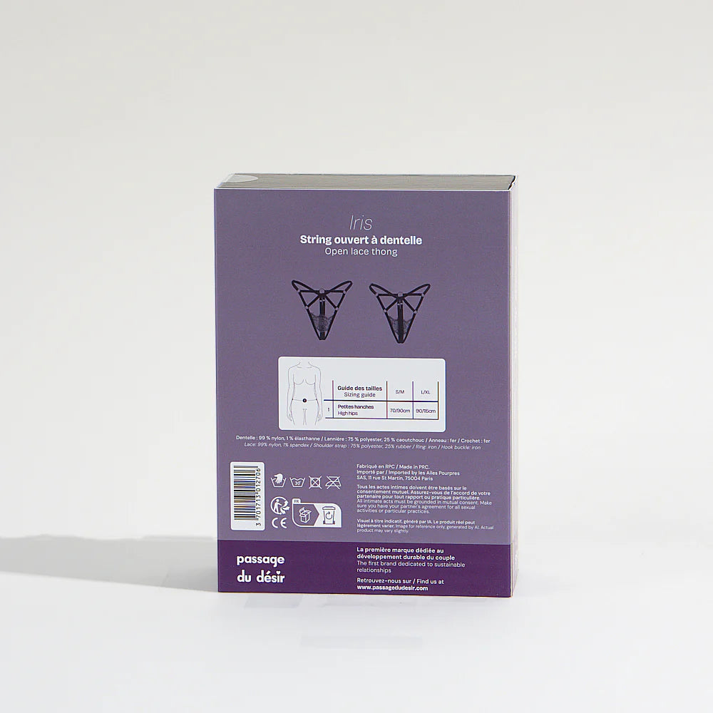 Iris, string ouvert à dentelle