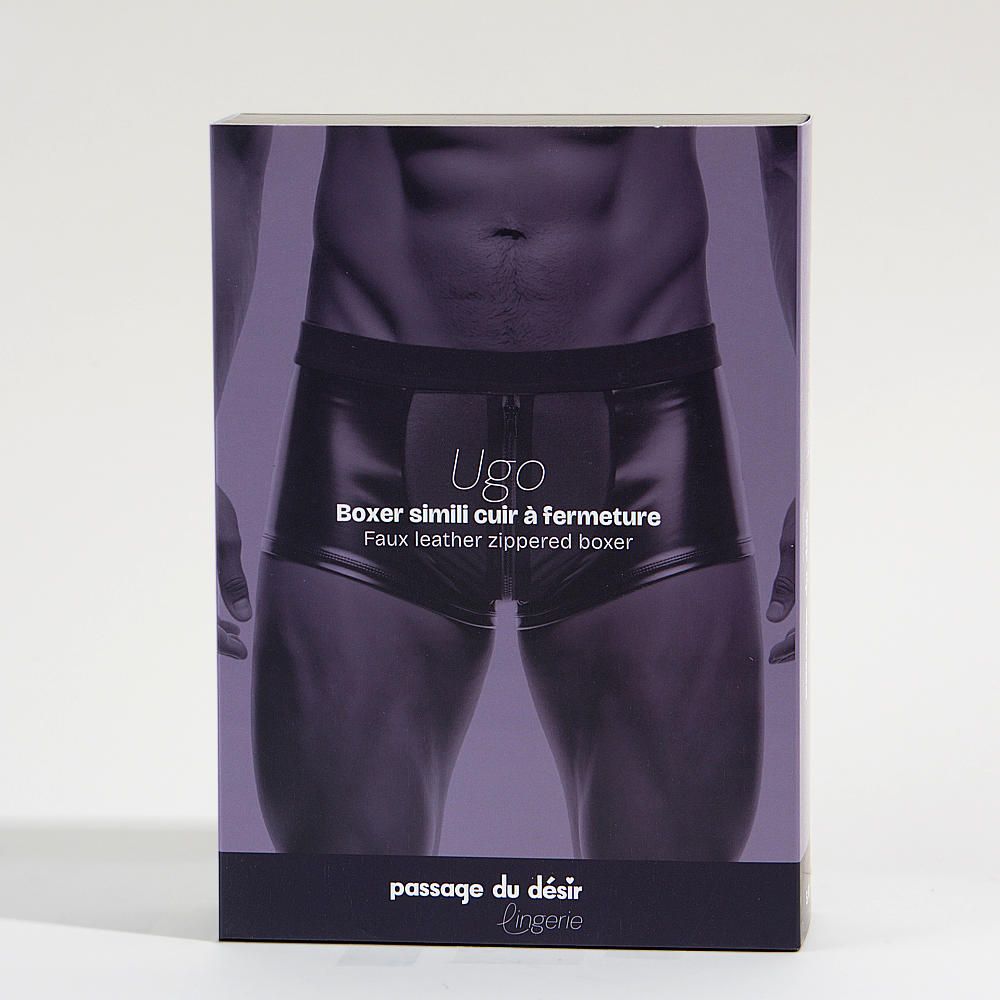 Boxer simili cuir à fermeture Ugo