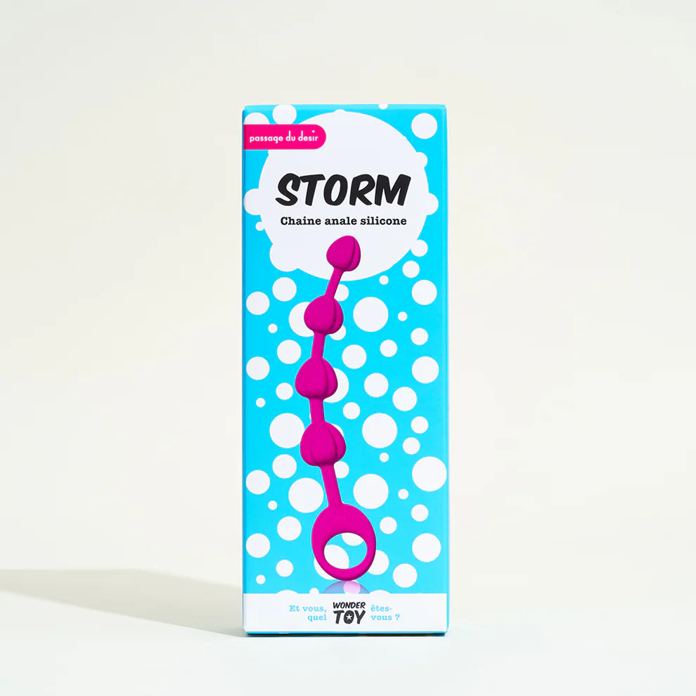 Storm, la chaine anale en silicone doux
