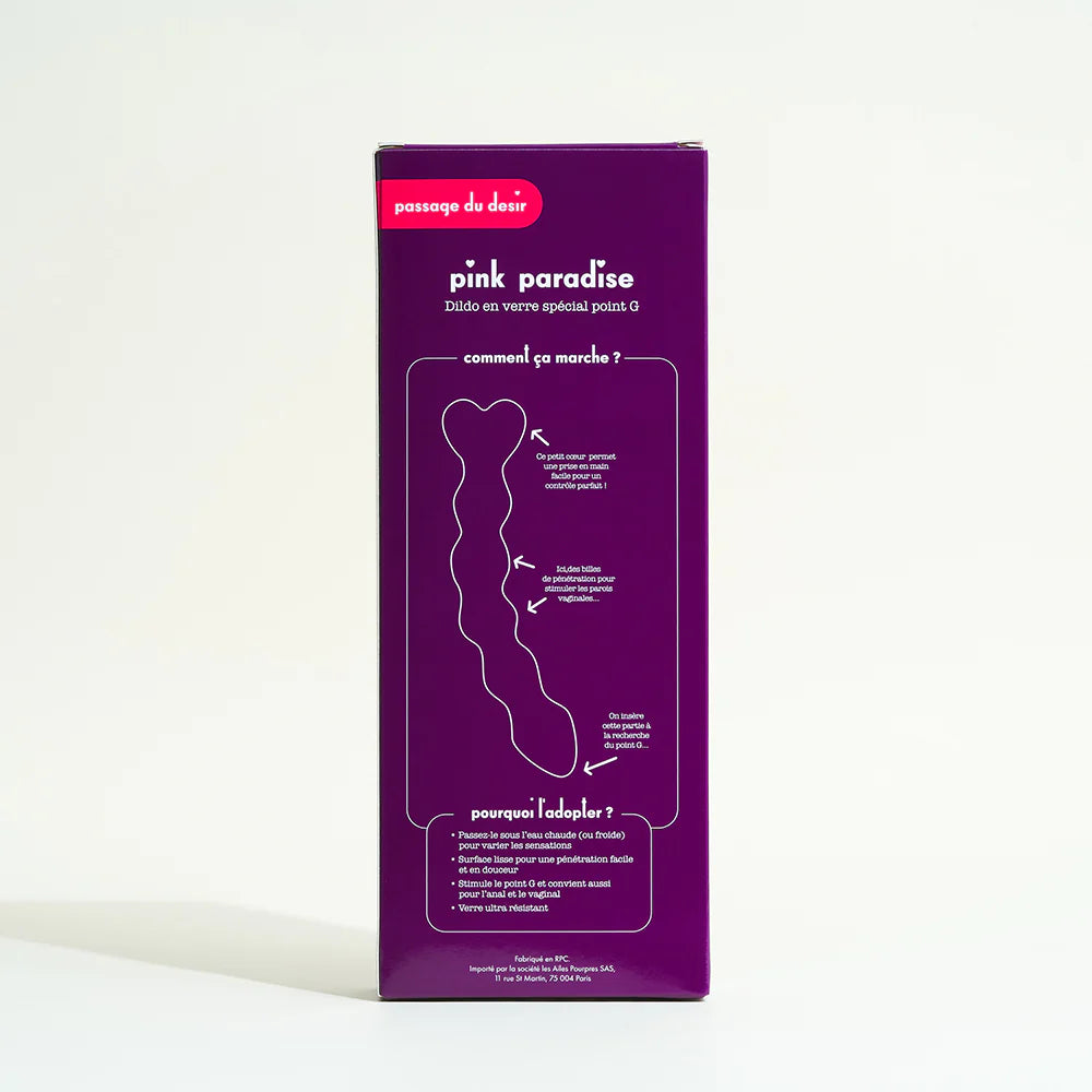 Pink paradise, le dildo en verre spécial point G