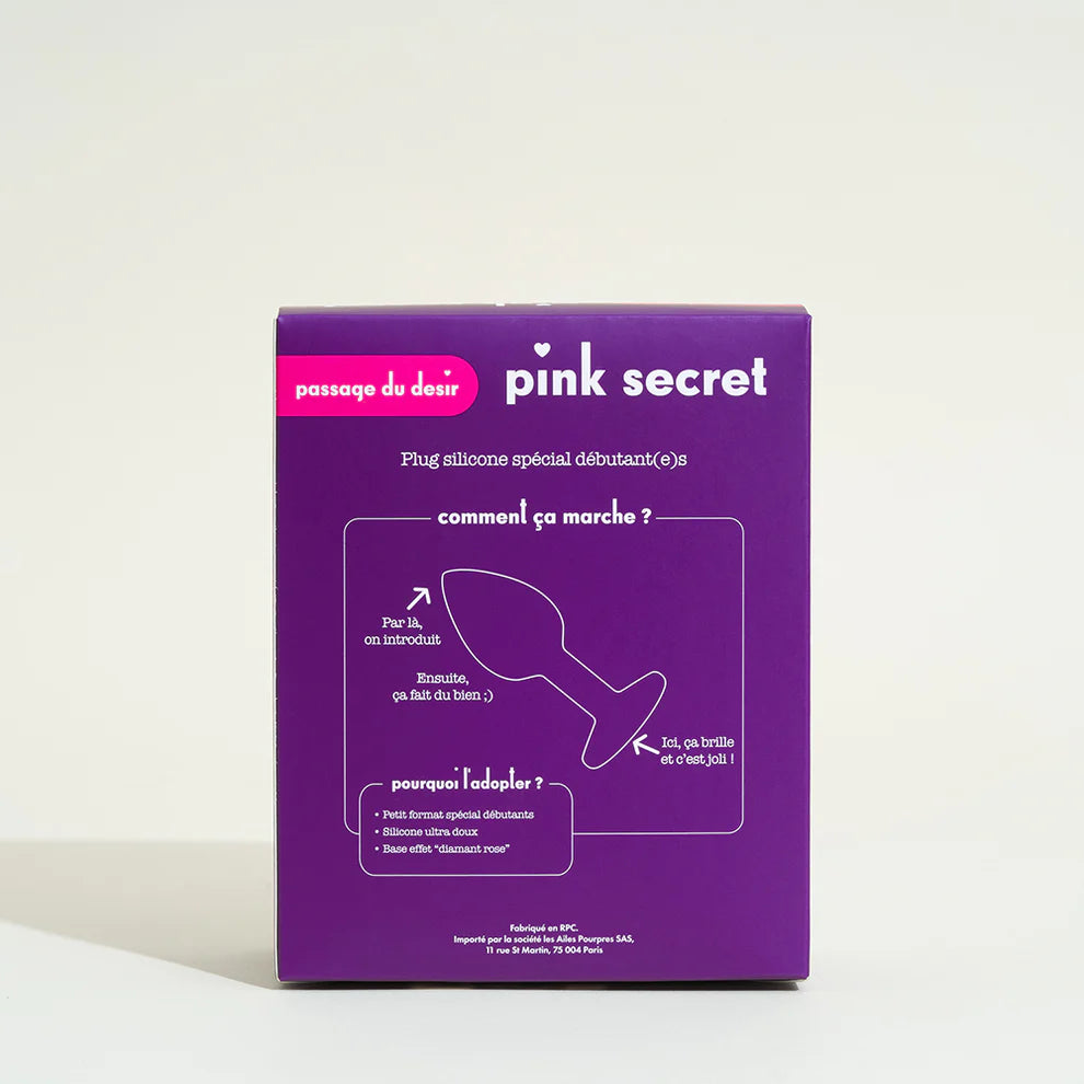 Petit plug silicone avec strass, Pink secret