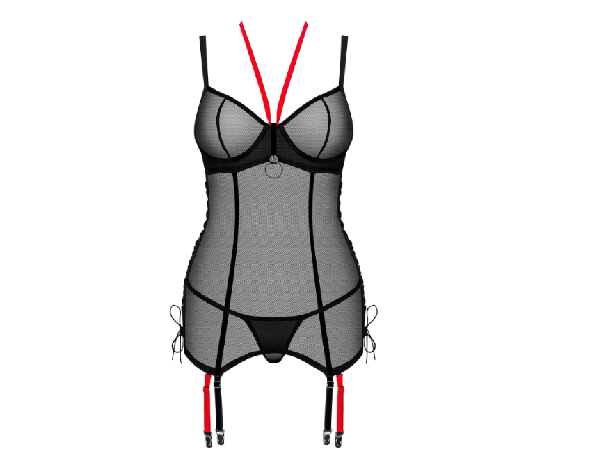 Ensemble Glandez Corset et string Noir XL/XXL