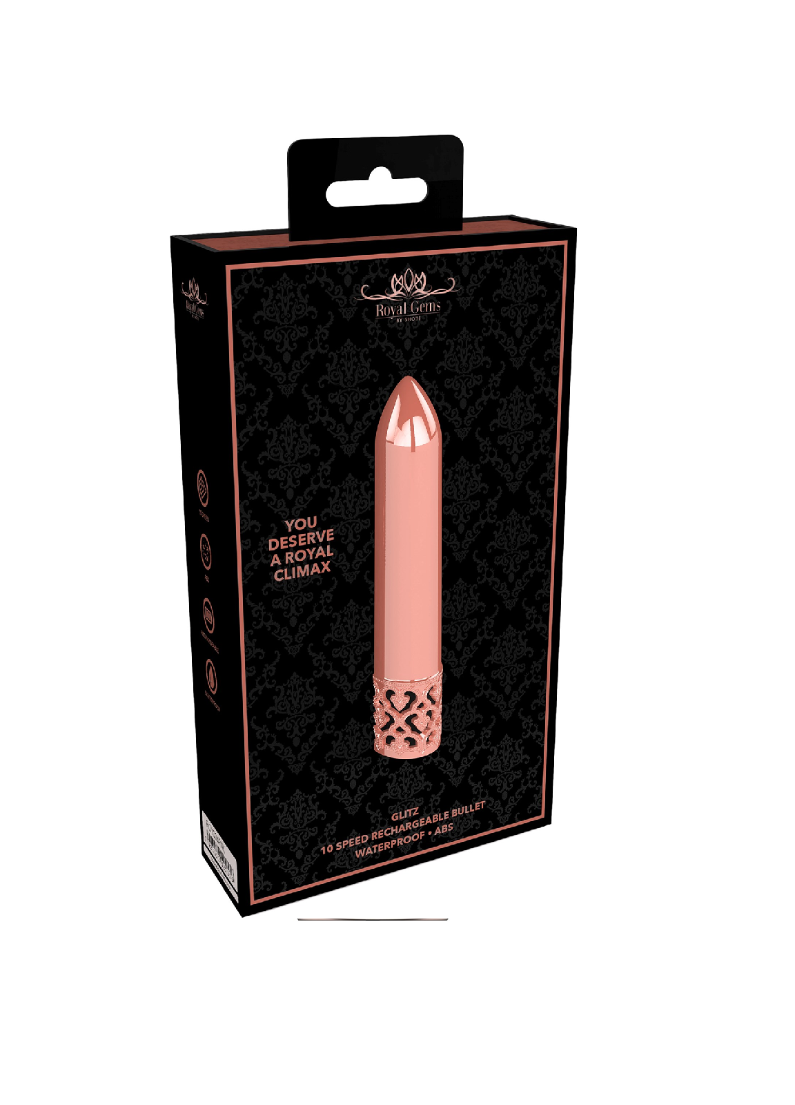 Vibromasseur bullet en métal doré shiny