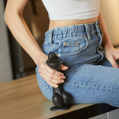 Sliding skin dildo réaliste dual density