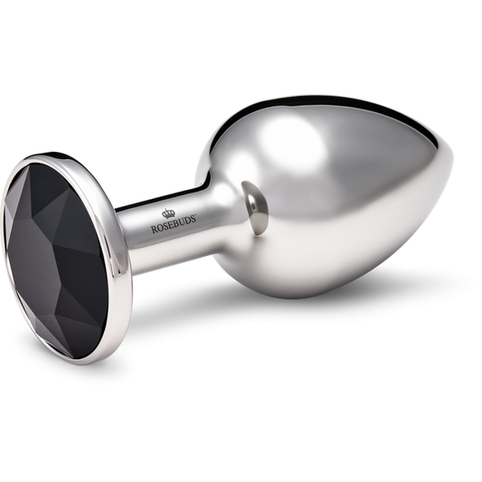 Plug de luxe en Inox taille Medium et cristal noir