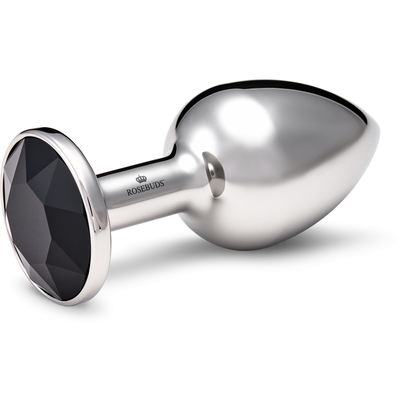 Plug de luxe en Inox taille Medium et cristal noir