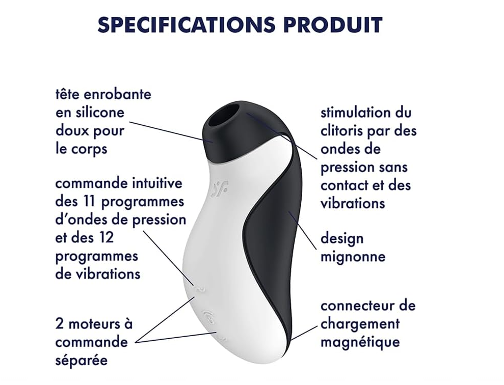 Orca, petit stimulateur clitoridien à air pulsée