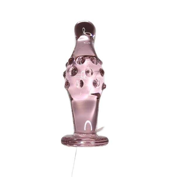 Plug en verre rose et texturé