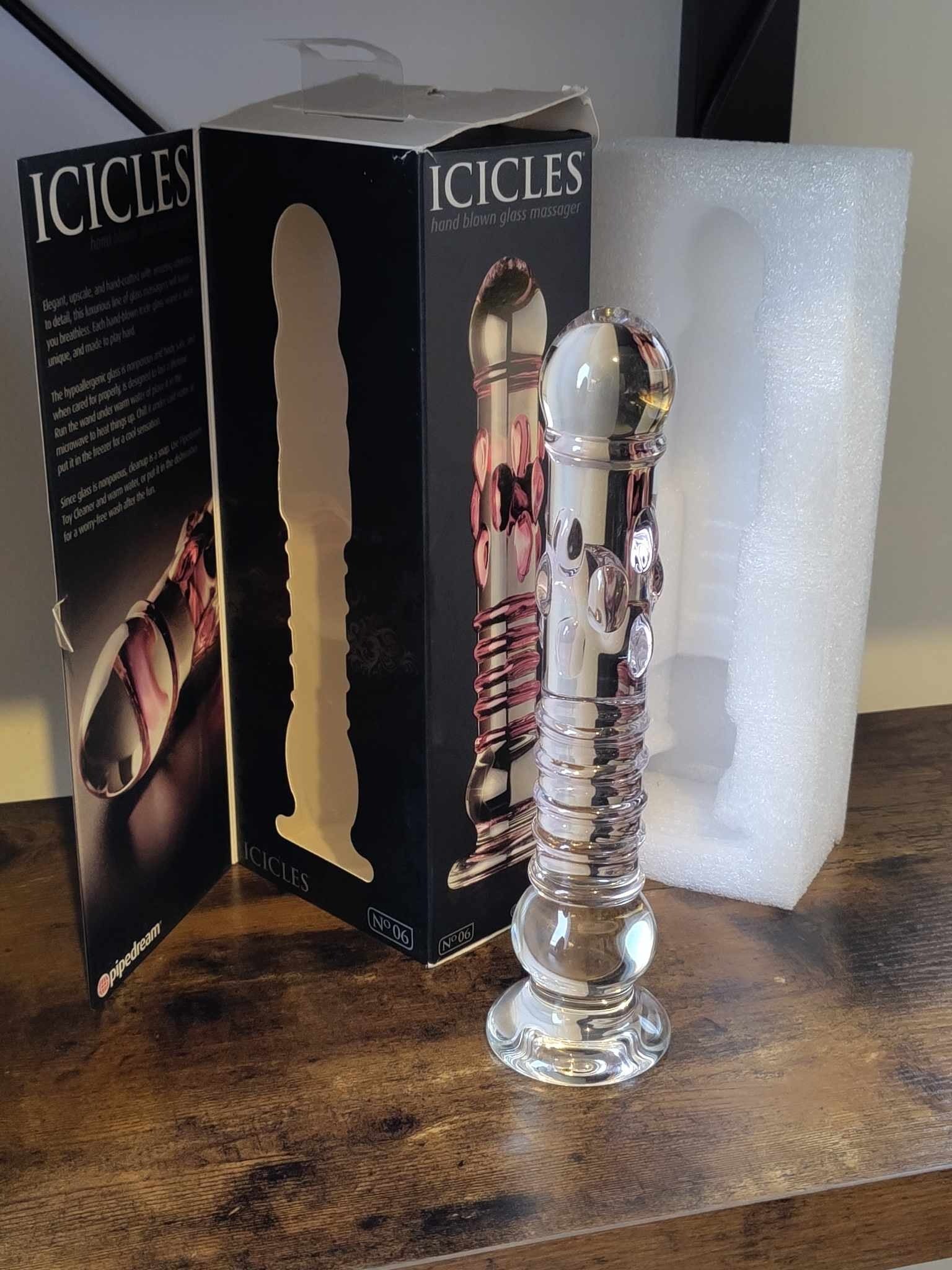 Icicles n°06 hand blown glass massager