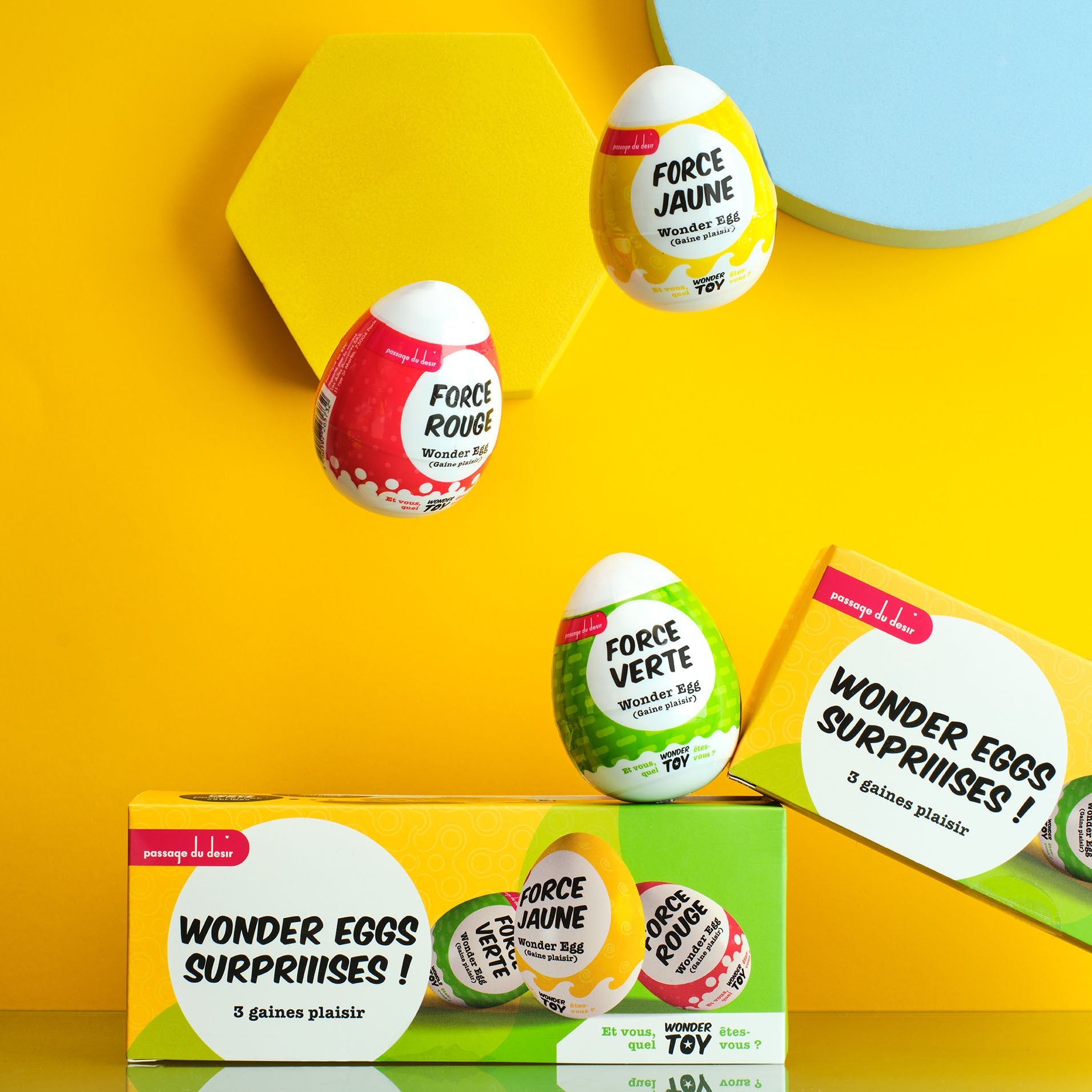 Boîte de 3 Œufs de masturbation surprise Wonder Eggs