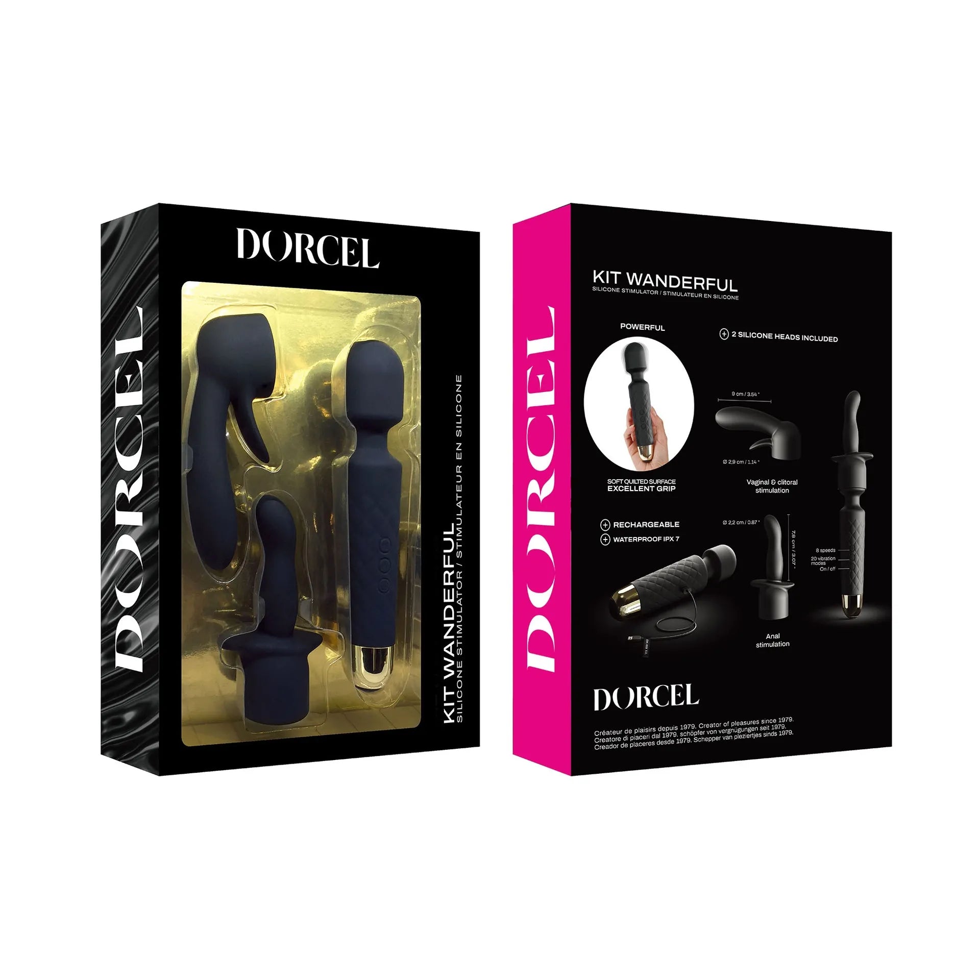 Kit Wanderful, stimulateur wand avec embouts