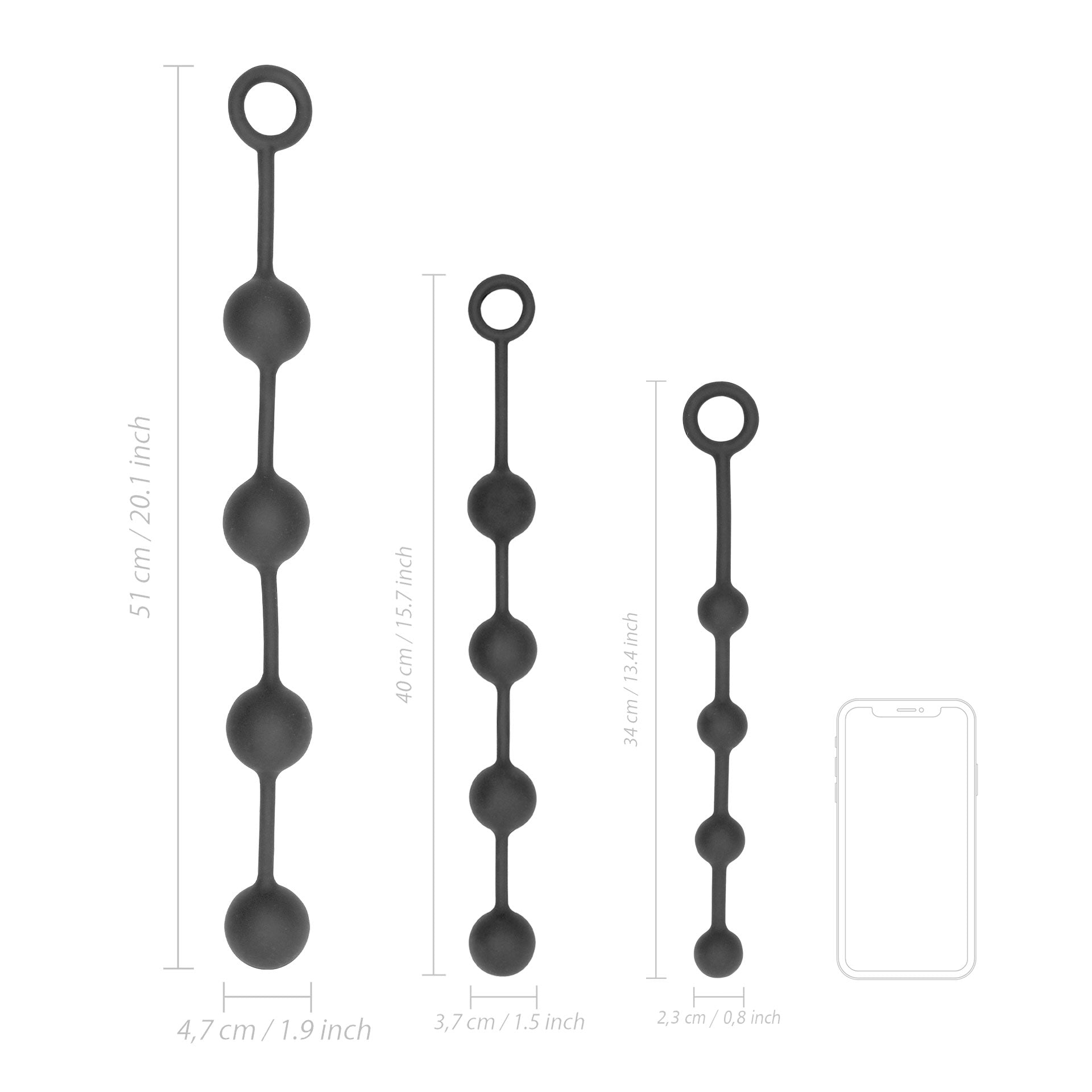 Chaine anale 4 boules en silicone par Ouch!