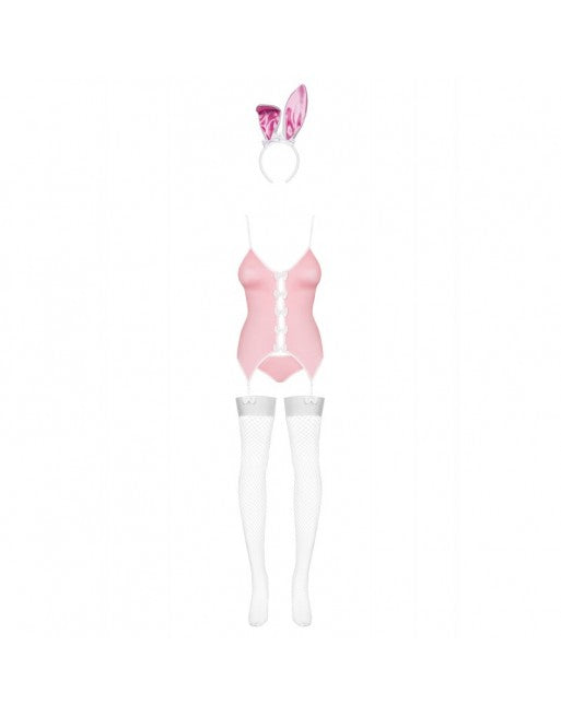 Costume Bunny Lapin 4 pièces rose - Taille S/M