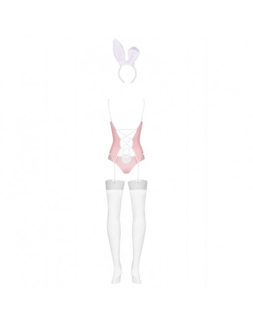 Costume Bunny Lapin 4 pièces rose - Taille S/M