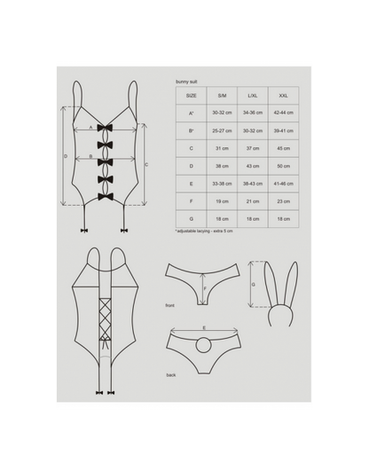 Costume Bunny Lapin 4 pièces rose - Taille S/M