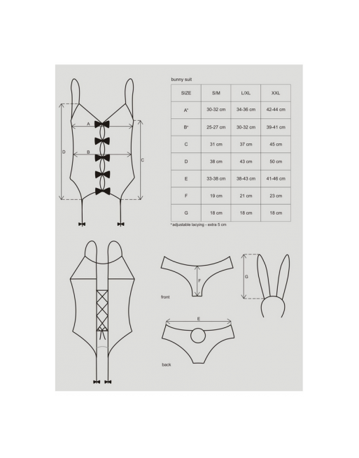 Costume Bunny Lapin 4 pièces rose - Taille S/M