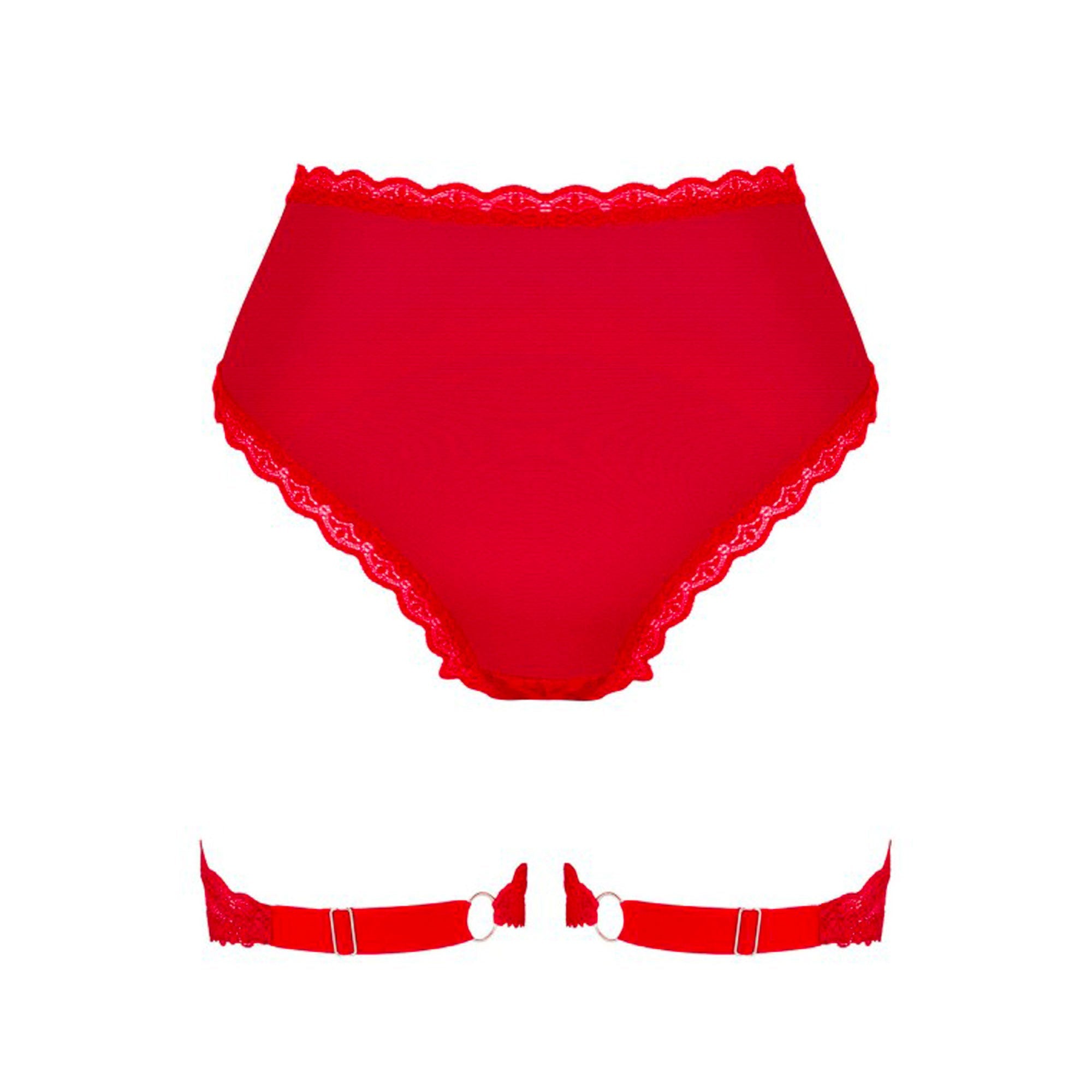Culotte dentelle rouge porte-jarretelles Belovya Obsessive