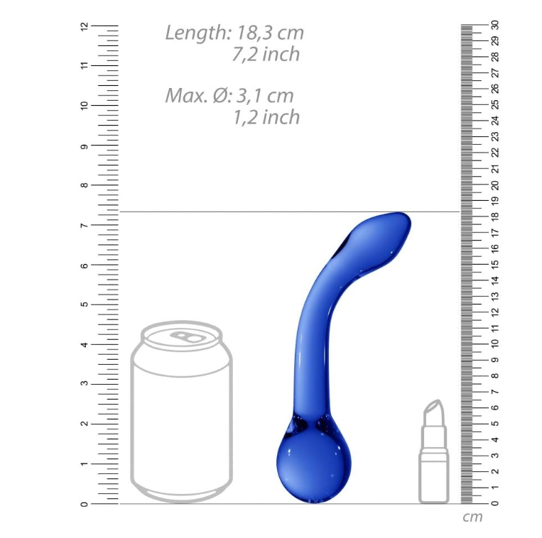 Dildo G-Rider Bleu en verre borosilicate