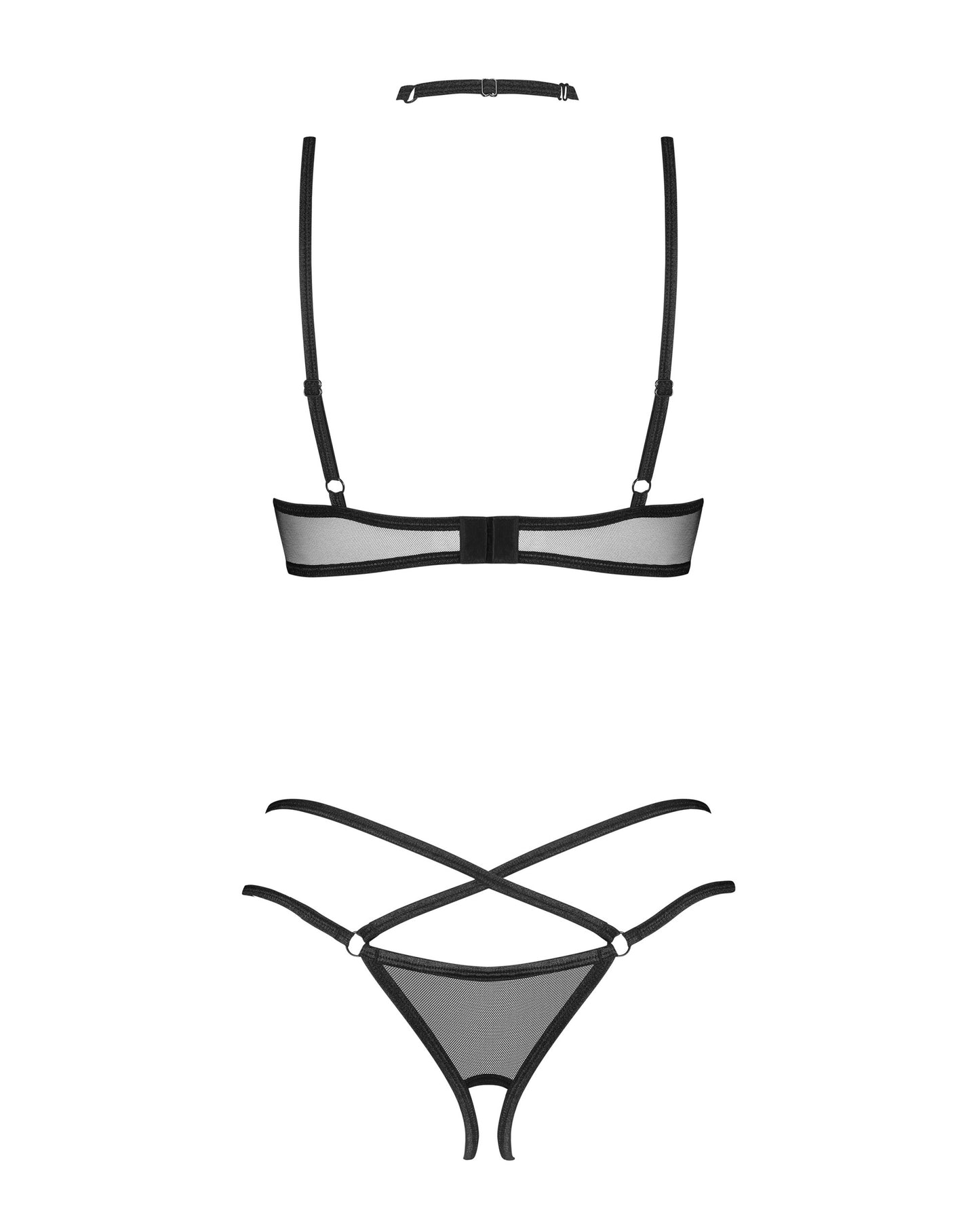 Donarella, Half-bra, crotchless thong & choker - Neuf
