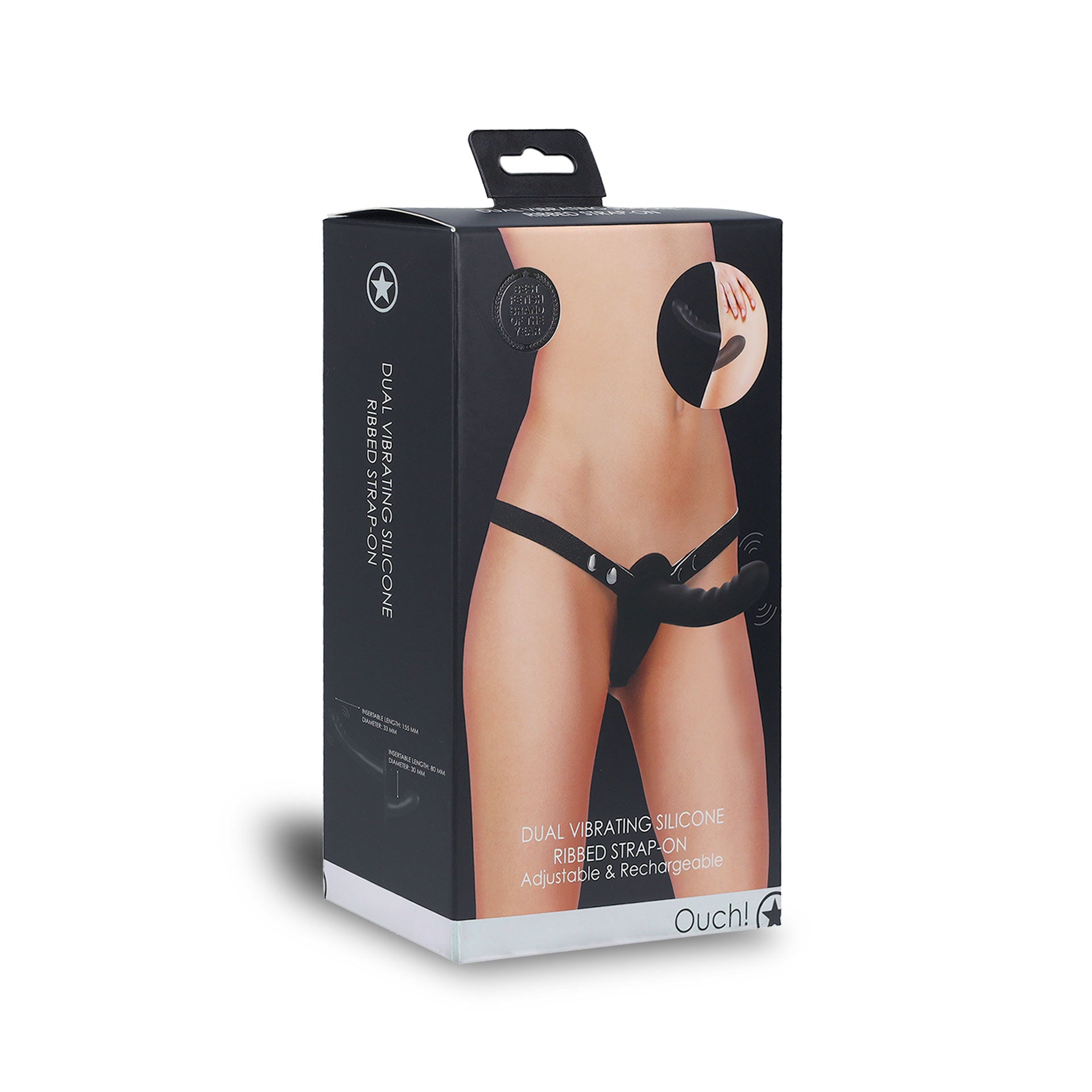 Double Strap-on ribbed de Ouch!