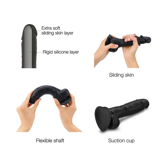 Sliding skin dildo réaliste dual density