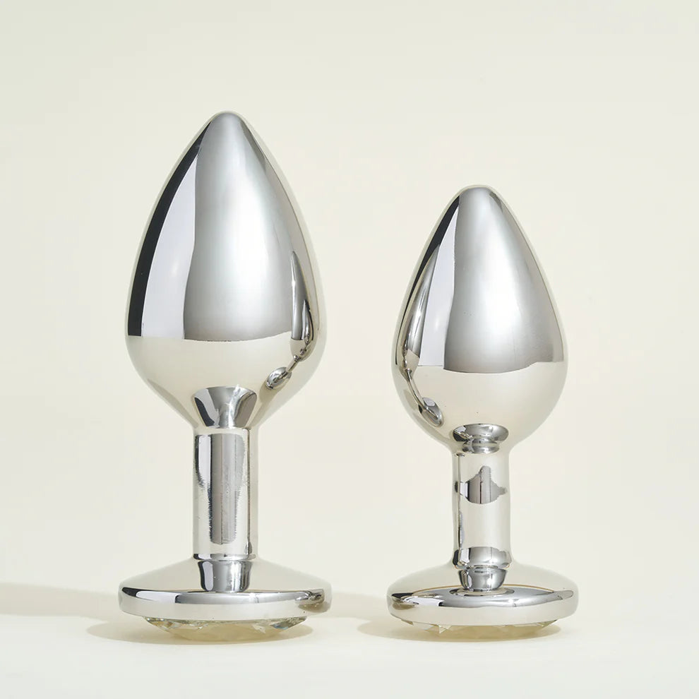 Plug métal bijou Steel Cristal transparent, le nº50