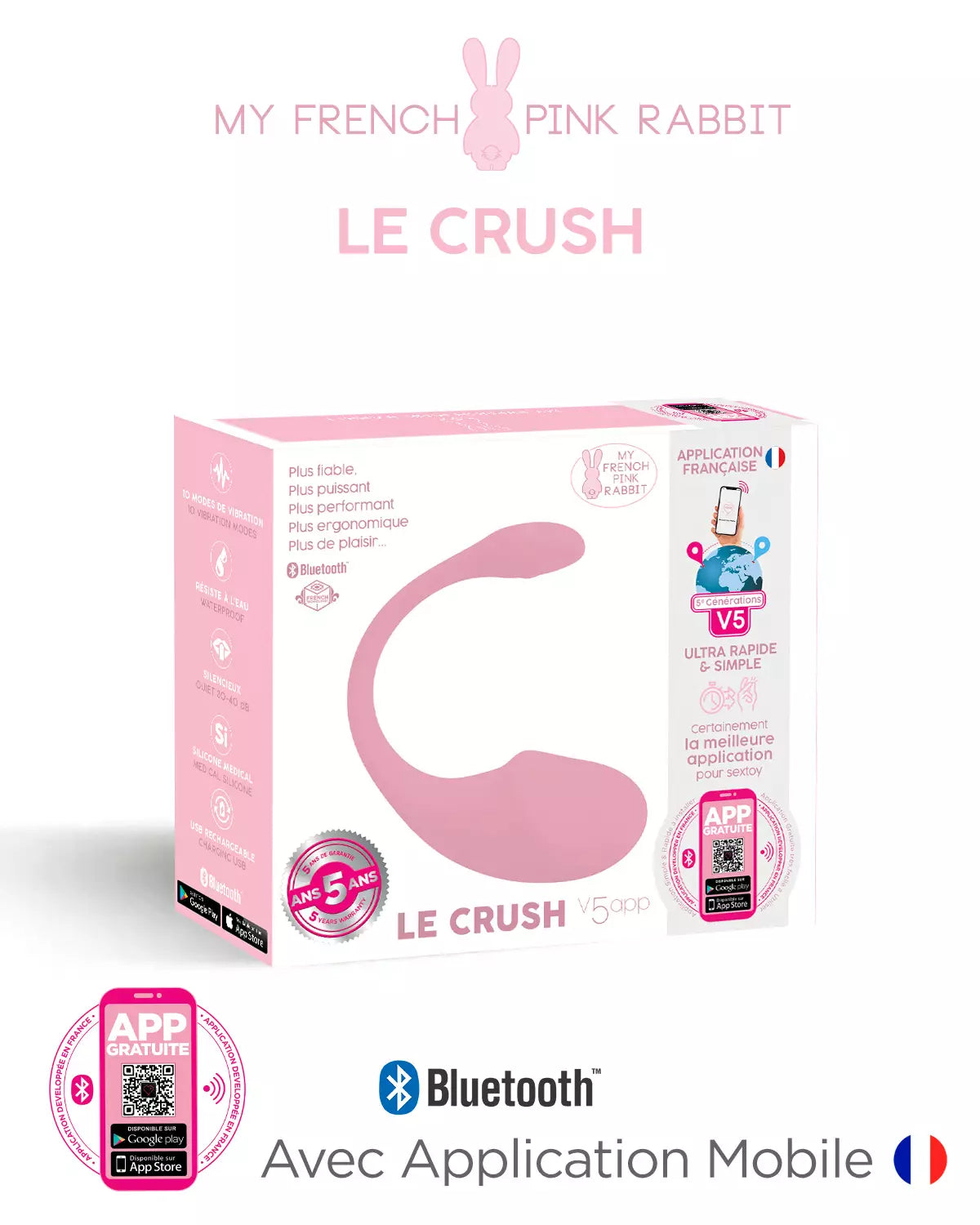 Le Crush, œuf vibrant connecté avec application