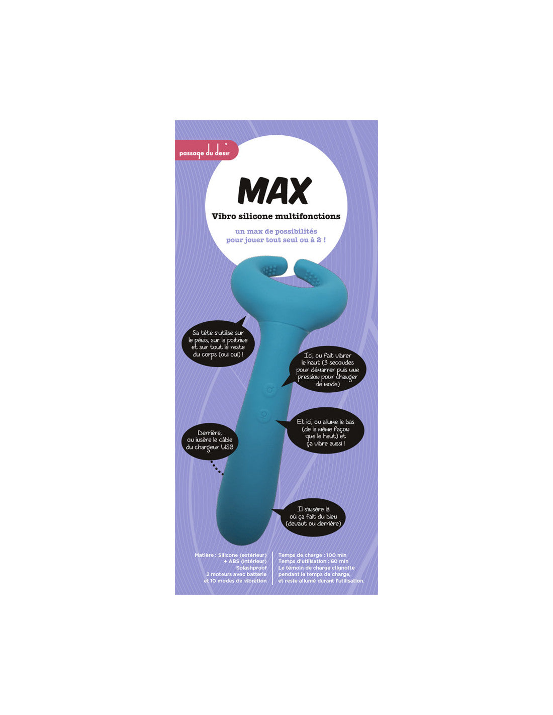 Wondertoy by Passage du dsir - Max double vibromasseur Rejouis Wondertoy by Passage du dsir - Max double vibromasseur Rejouis