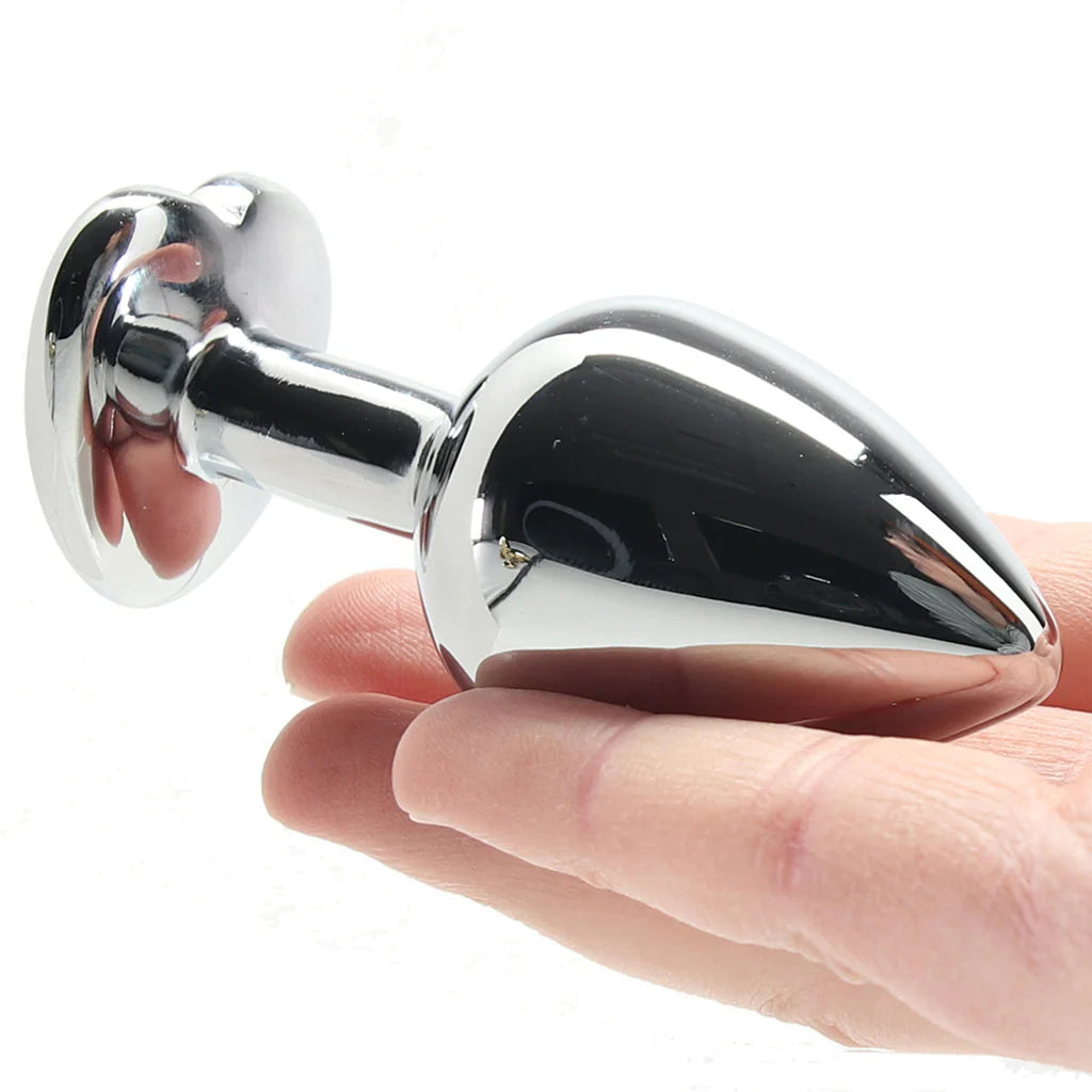 Butt Plug cœur rose en métal