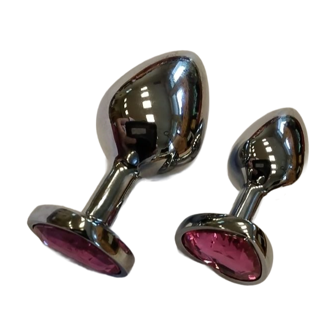 Duo de plug aluminium diamant coeur