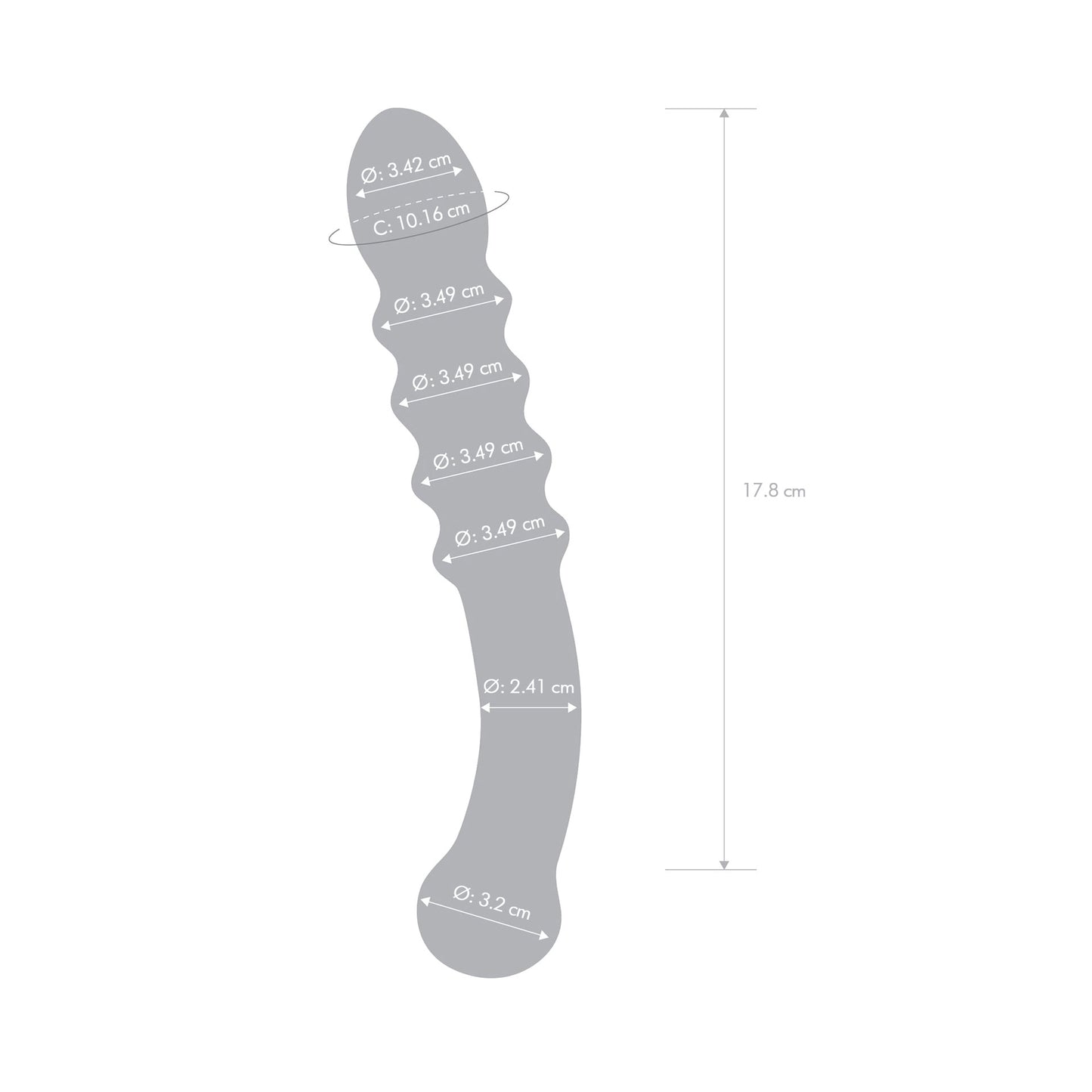 Double Dong en Verre Rain Ribbed
