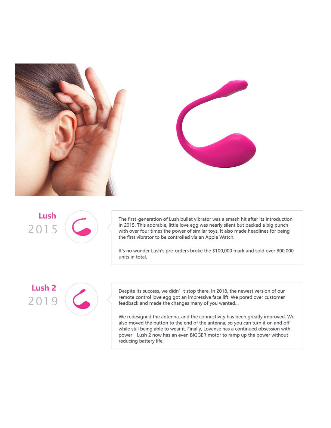 Lush 2, l'œuf vibrant connecté