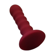 Gode ventouse silicone rouge à stries