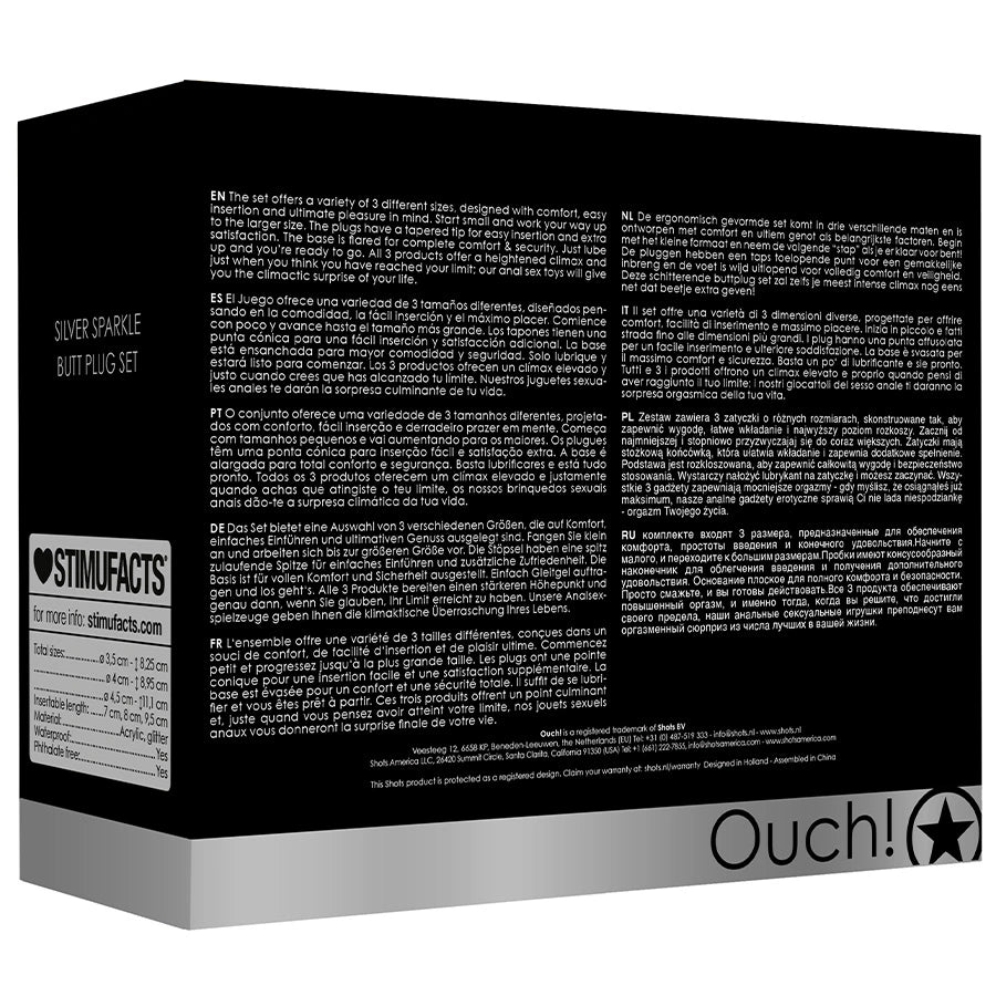 Ensemble de 3 plug anal