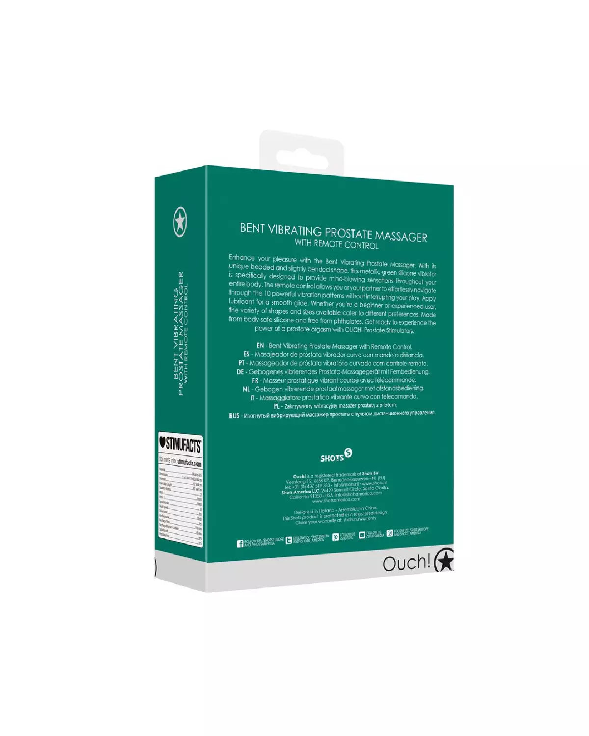 Bent, le masseur prostatique vibrant télécommandé en silicone