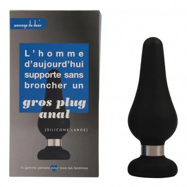 Plug anal silicone avec bague métalique