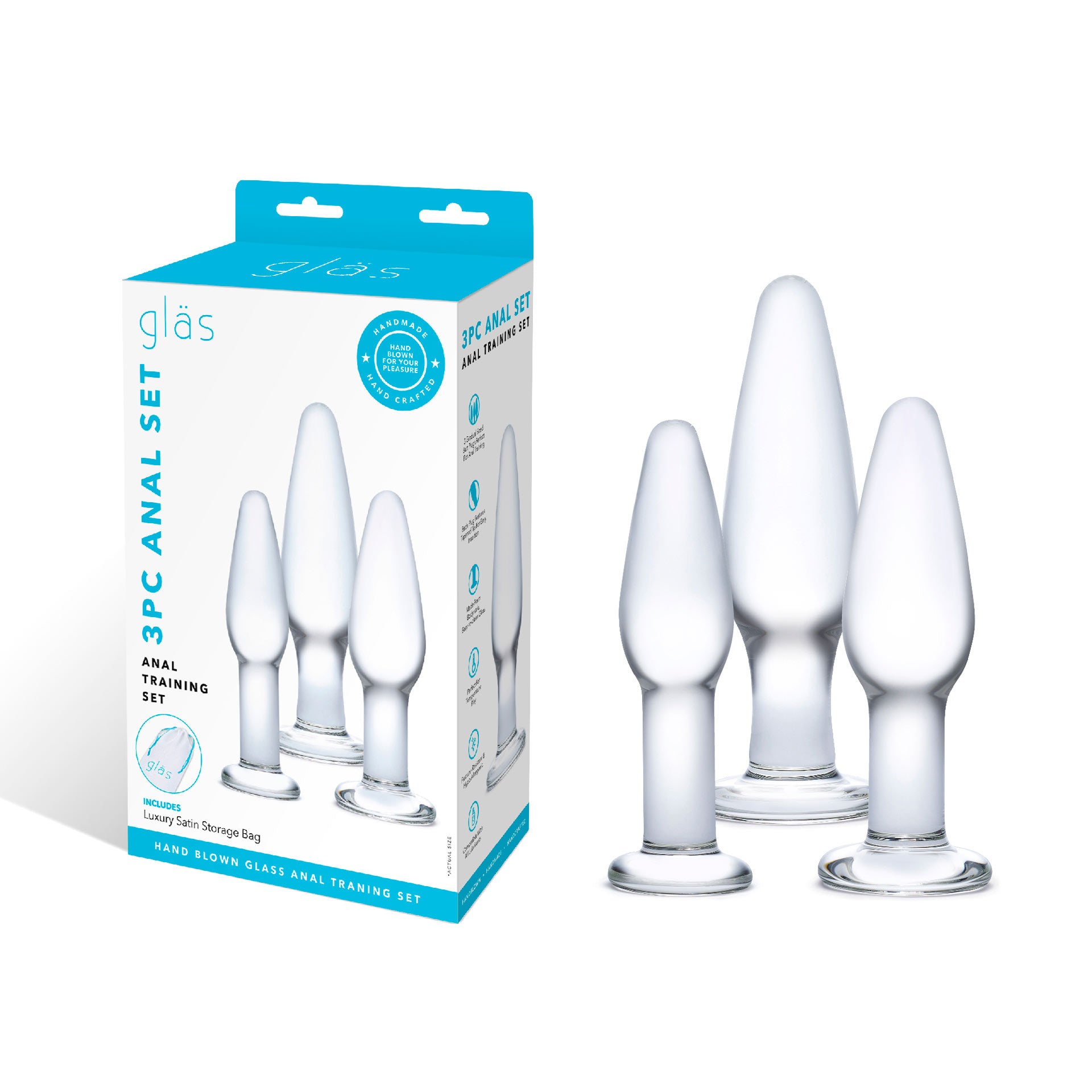 Set 3 plug anal en verre pyrex Rejouis Set 3 plug anal en verre pyrex Rejouis
