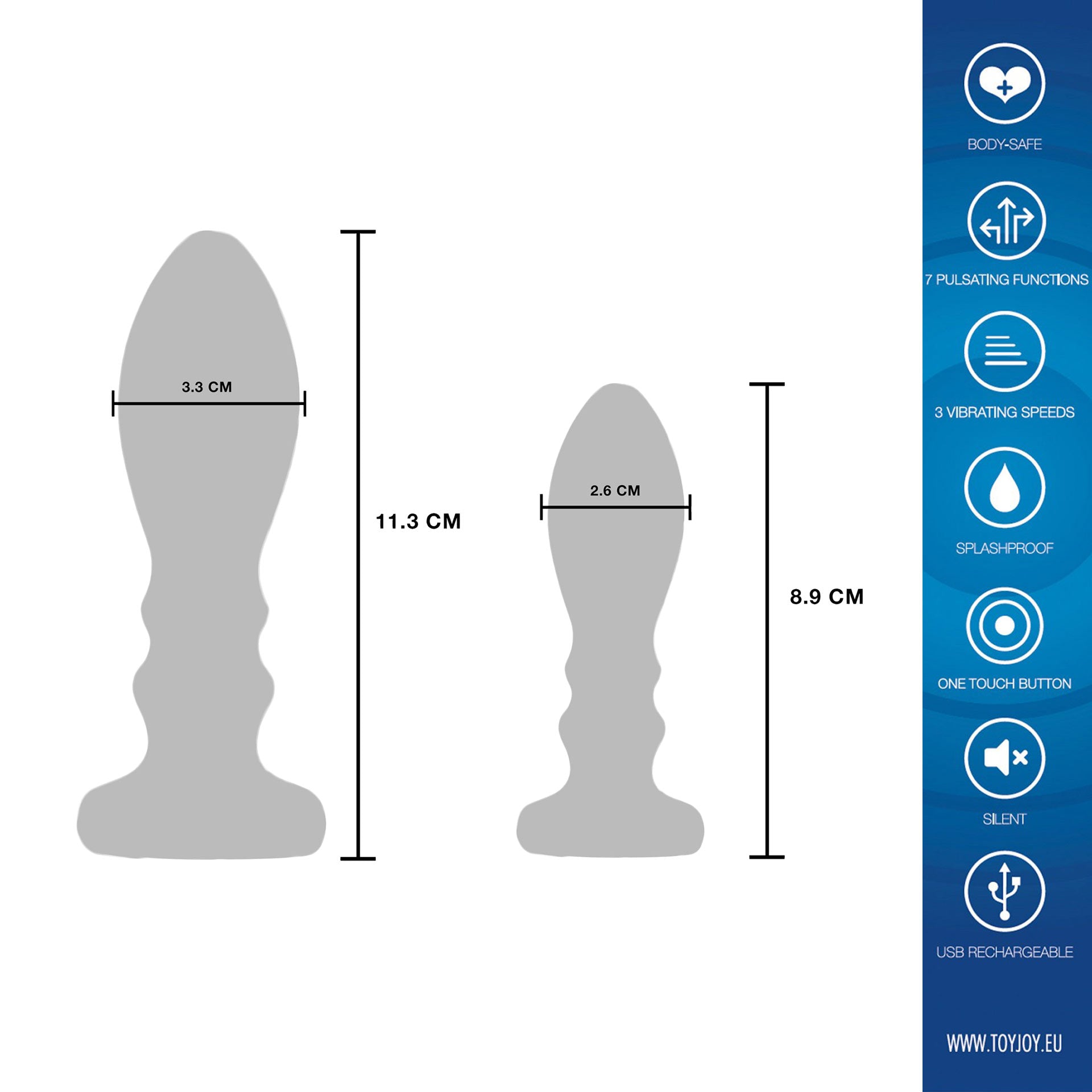 Buttplug vibrant en acier inox The Slider de Buttocks