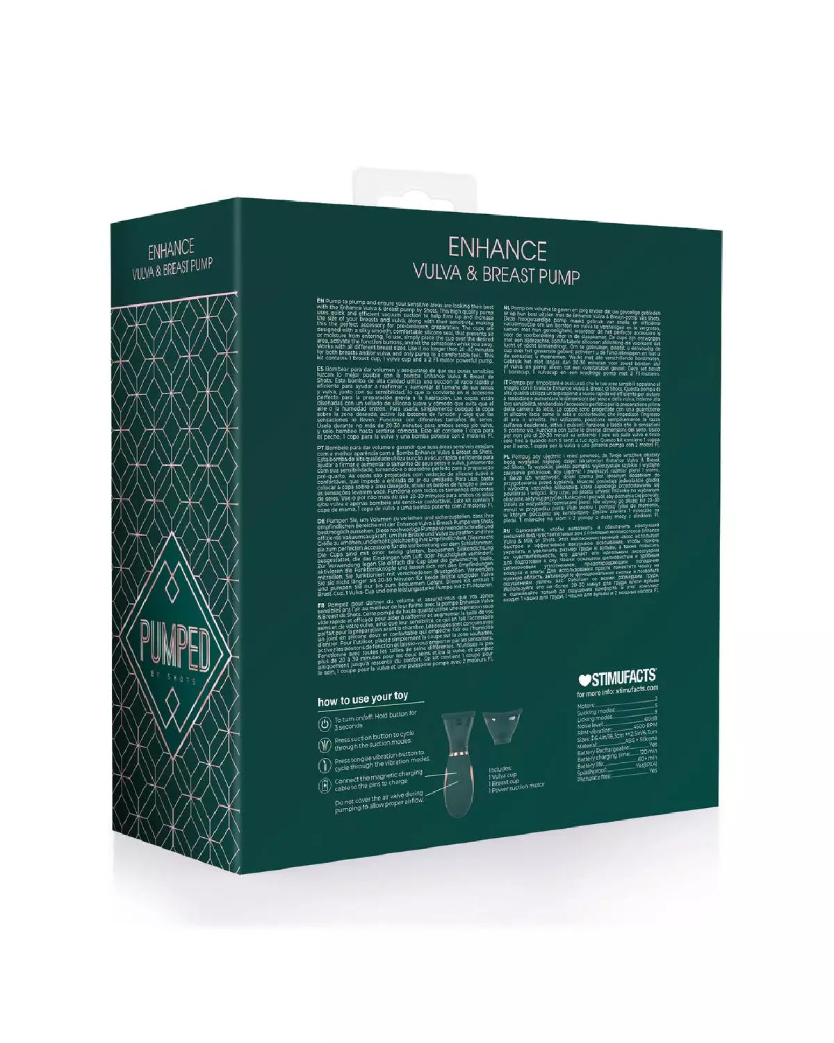 Enhance, pompe pour vulve et seins