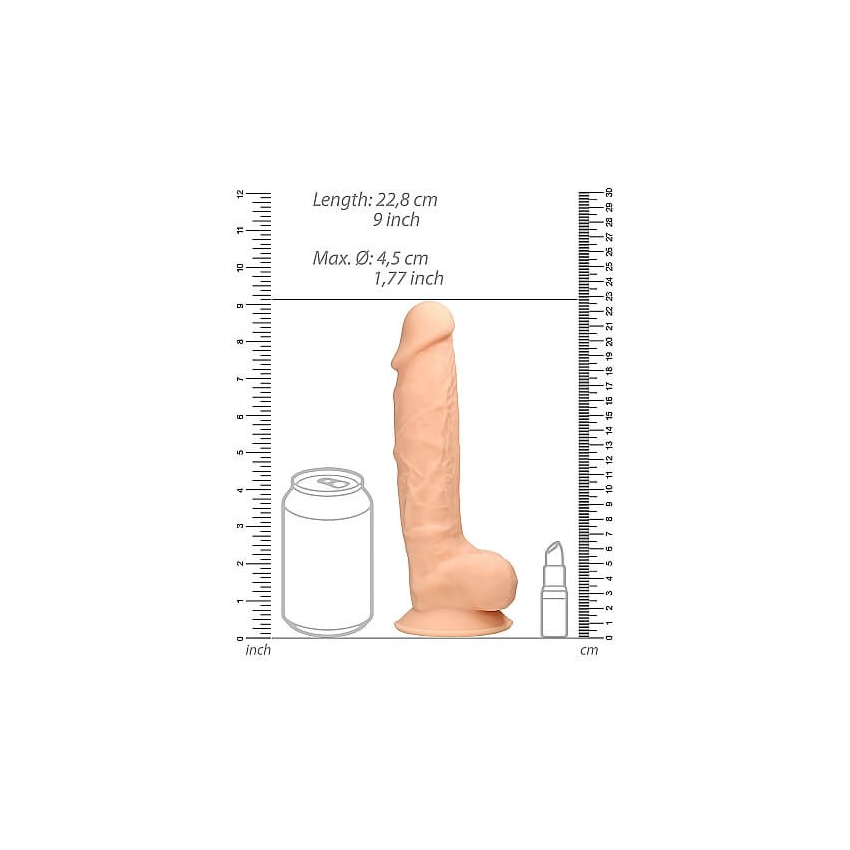 Gode réaliste en silicone double densité 22.8cm