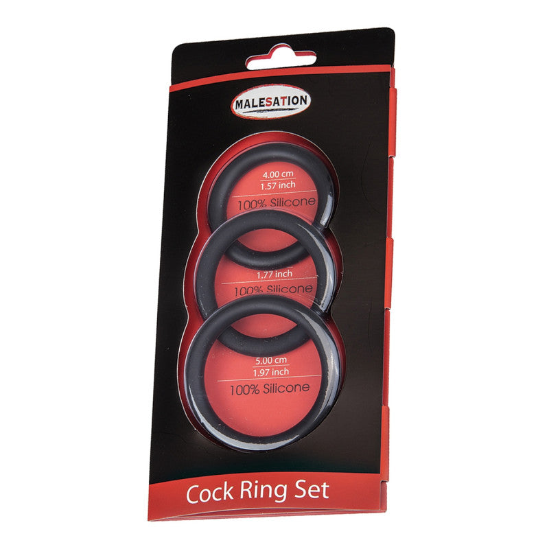 Set 3 CockRings silicone, les anneaux péniens de Malesation
