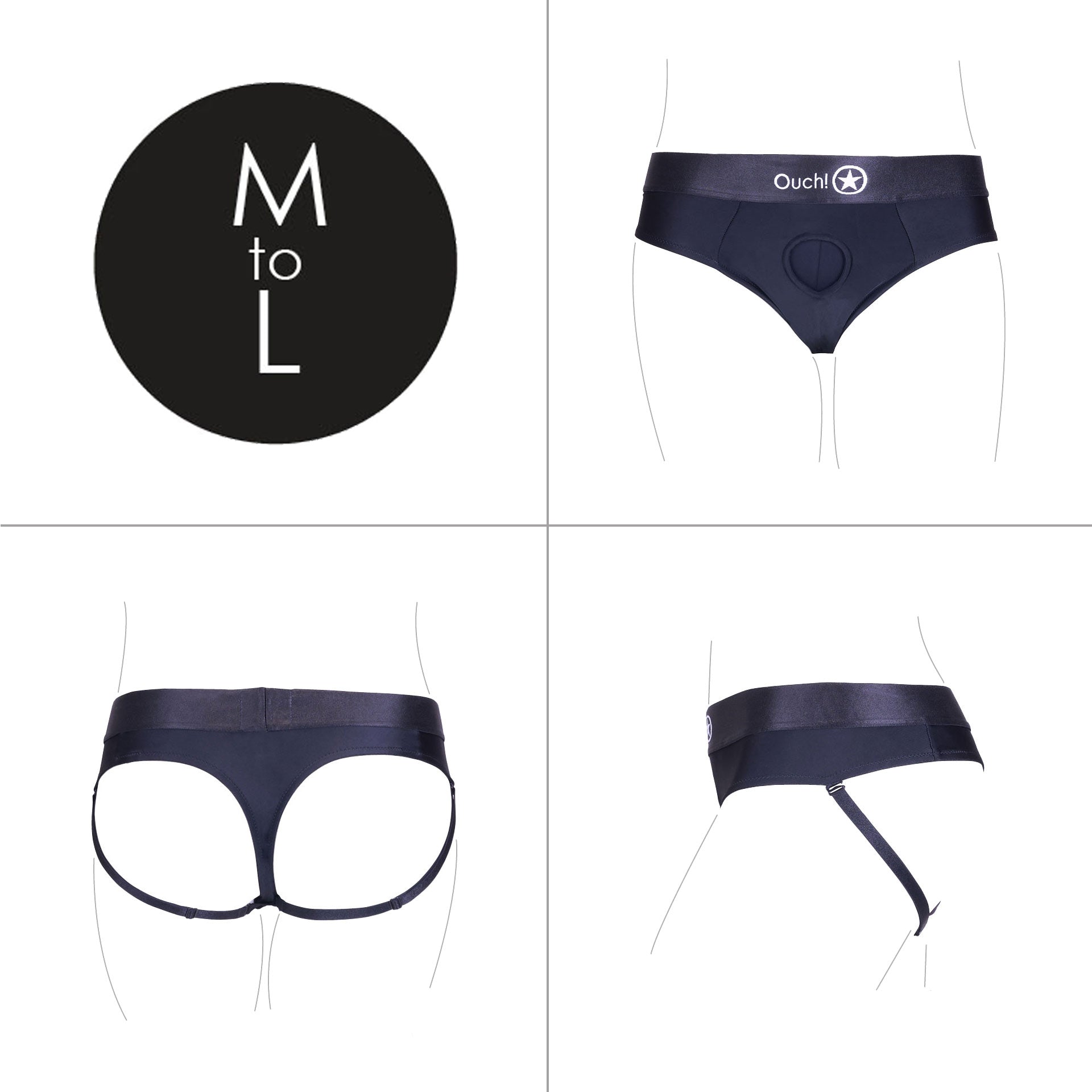 Harnais-string vibrant - XL/XXL