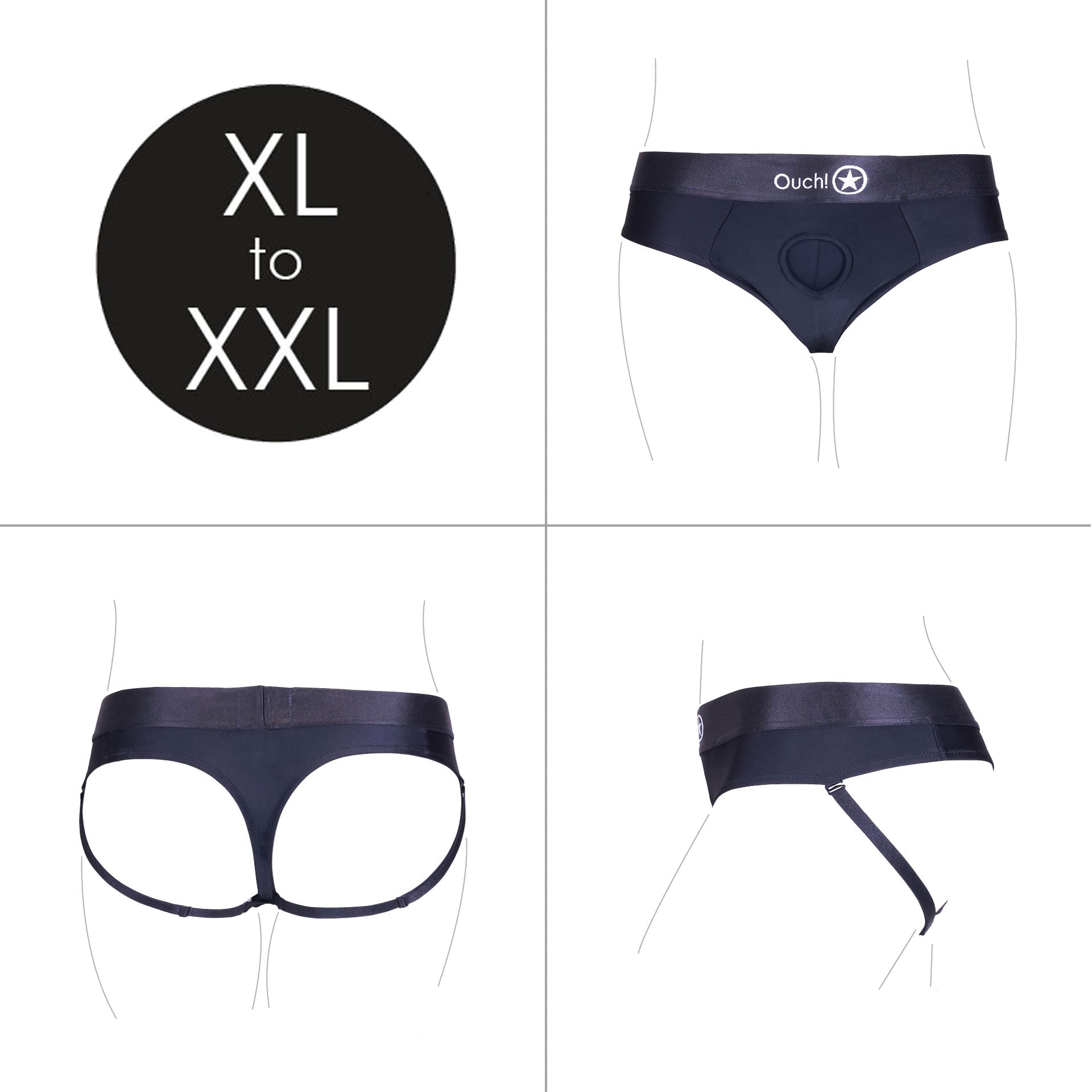 Harnais-string vibrant - XL/XXL